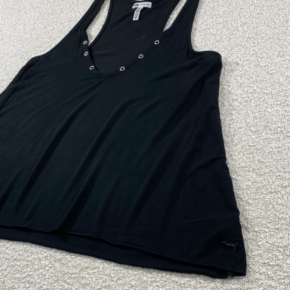 PINK Victoria's Secret Black Tank Top with Grommet Accents woman’s LG super soft - Picture 6 of 13